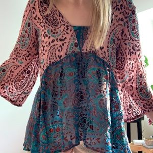 Anthropologie Silk and Velvet Blouse, size Small
